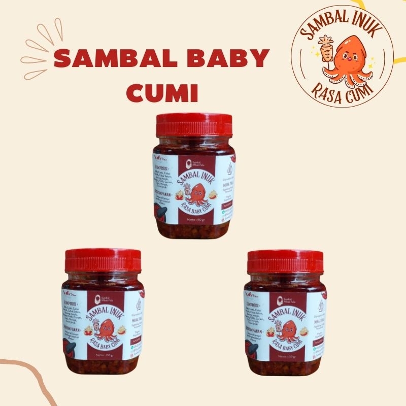 

SAMBAL INUK Sambal Baby Cumi Paket 3 Botol Varian Pedes Nampol