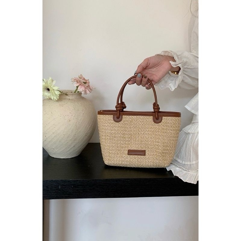 Tas Selempang Wanita Tas Cewek Handbag Strow Tas Rotan Woven Sling Bag GC 8853