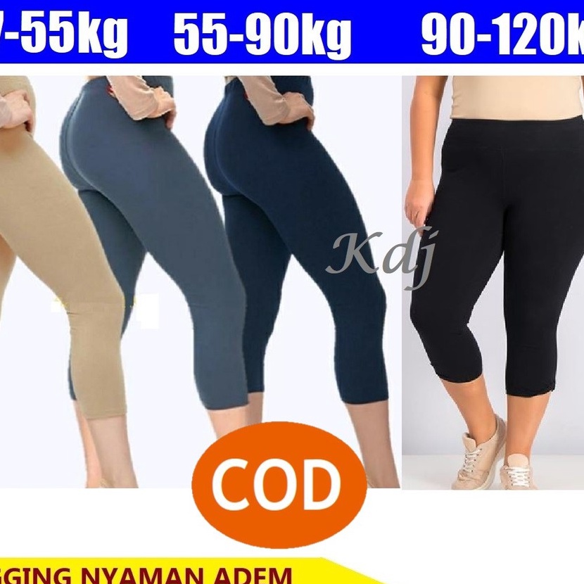 KP8 Leging 34 Bawah Lutut ALL Size S M L XL XXL XXXL Slim  Jumbo Celana legging Lejing Pendek Wanita