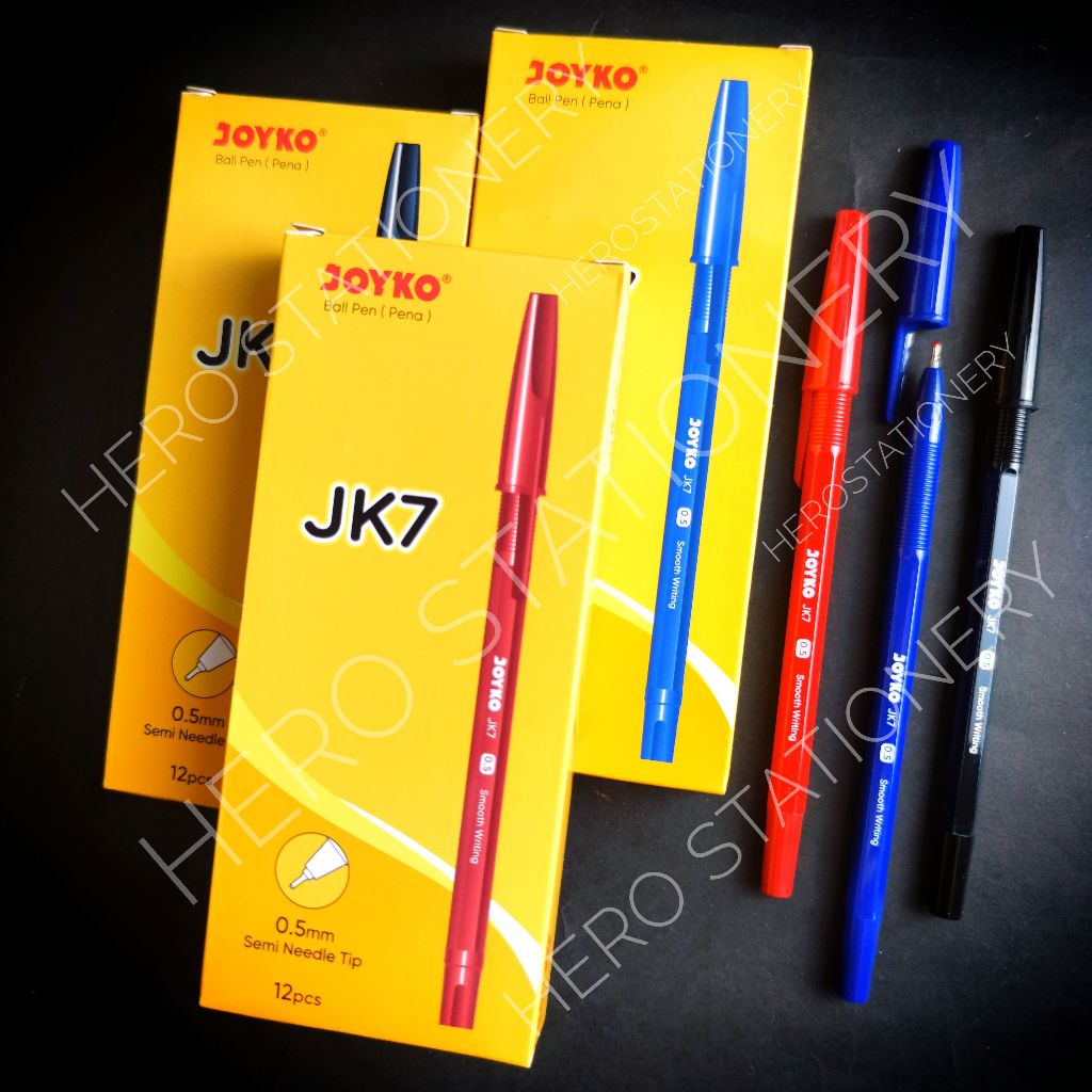 

Pen bolpen joyko semi needle tip JK7 0.5 mm . 12 unit