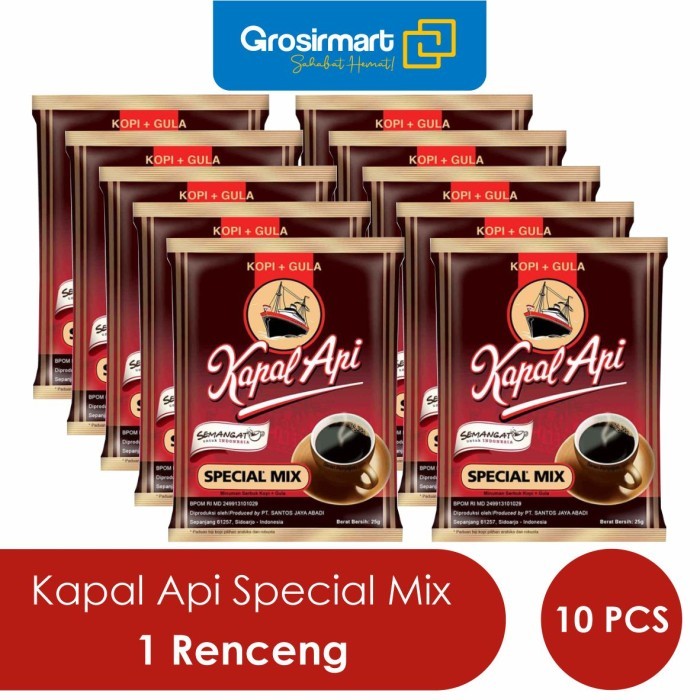 

[GRATIS ONGKIR] KAPAL API SPECIAL MIX 24gr 1 RCNG (ISI 10 SACHET)