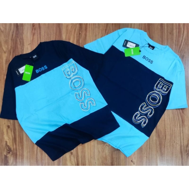 Kaos / Tshirt Branded Kombinasi Warna Navy & Biru muda