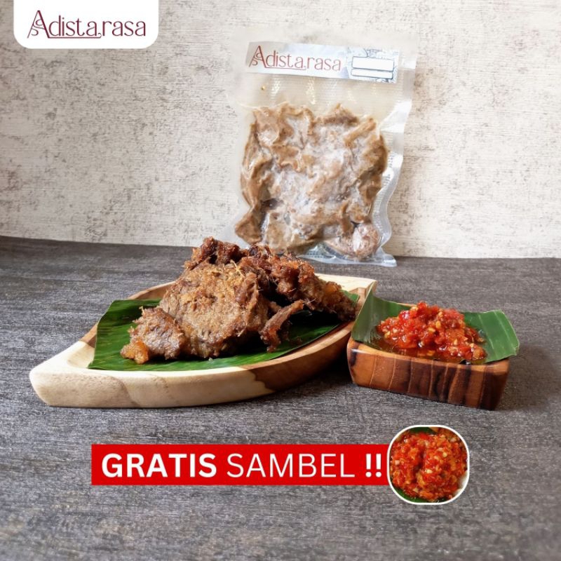 

Empal Gepuk DAGING SAPI MANIS ASIN empuk praktis siap goreng GRATIS SAMBAL 200gr