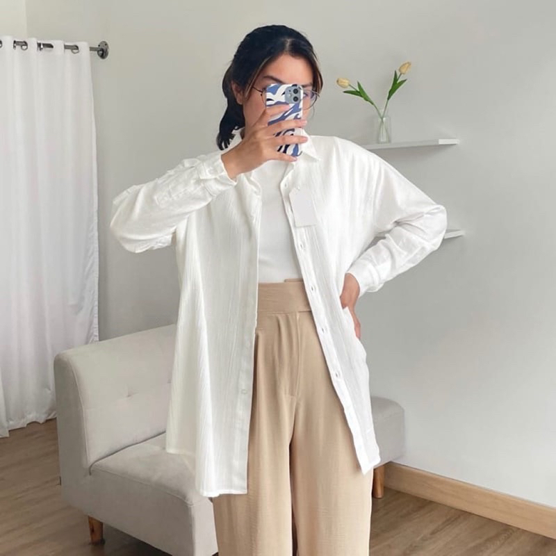 Kemeja Crincle/Kemeja Oversize/Kemeja Premium /Premium Airflow Crincle/Anna Shirt Crincle/Seri A