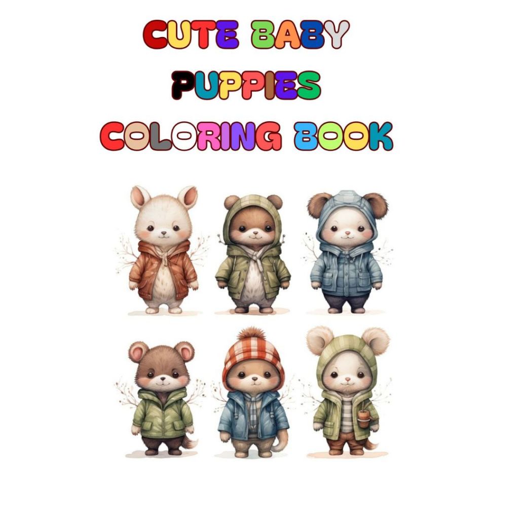 

Cute Baby Puppies Coloring Book Buku Mewarnai Anak TK SD Remaja Keren Aesthetic Kertas Tebal 200 gsm