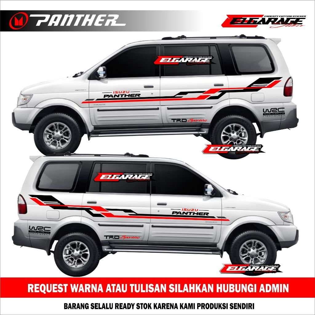 Stiker mobil panther stiker list body samping mobil isuzu panther stiker mobil panther terbaru ptr2