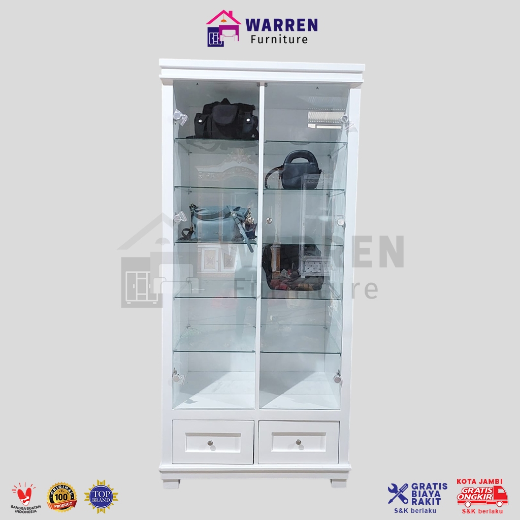 Lemari Hias 2 Pintu - Lemari Tas - Bufet Hias - Lemari Kristal Tas