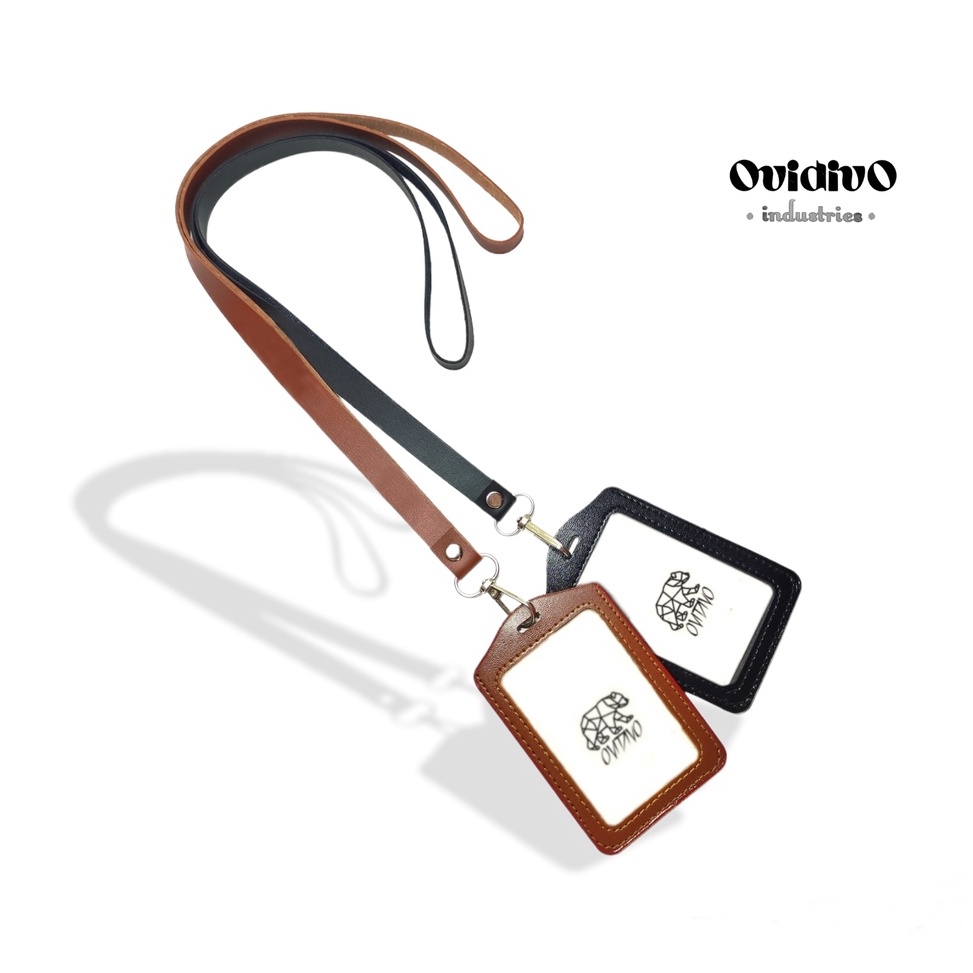 

9k Best Seller Lanyard ID card gantungan Name tag kulit A9