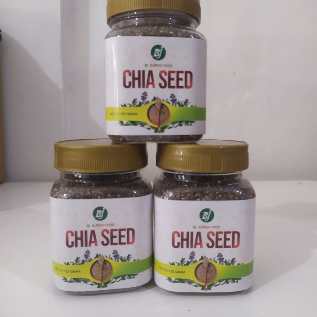 

Organic Chia Seeds kaya nutrisi 125 gr Premium Quality Biji Chia Murni 100% Original Black Chiaseed Hitam Asli Non GMO bj