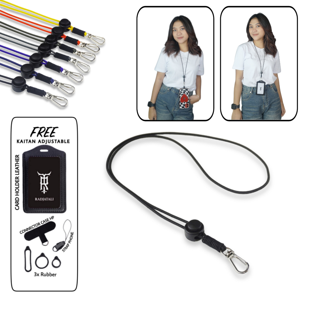 

V3 Tali Lanyard Elastis Gantungan Holder ID Card Hp