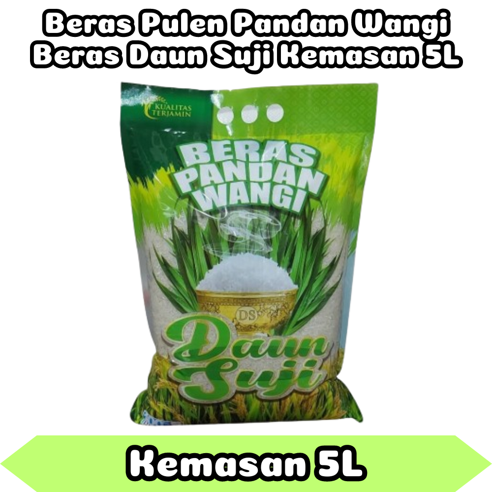 

Jual Beras Pulen Pandan Wangi Beras Daun Suji Kemasan 5L | SEDAPMALAMACC