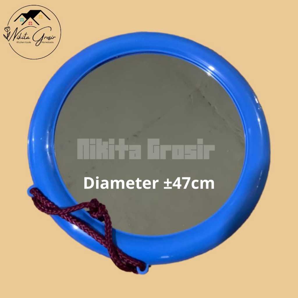 (B) Cermin Bulat Besar / Cermin Kaca Bulat / Cermin Dinding Gantung / Round Mirror