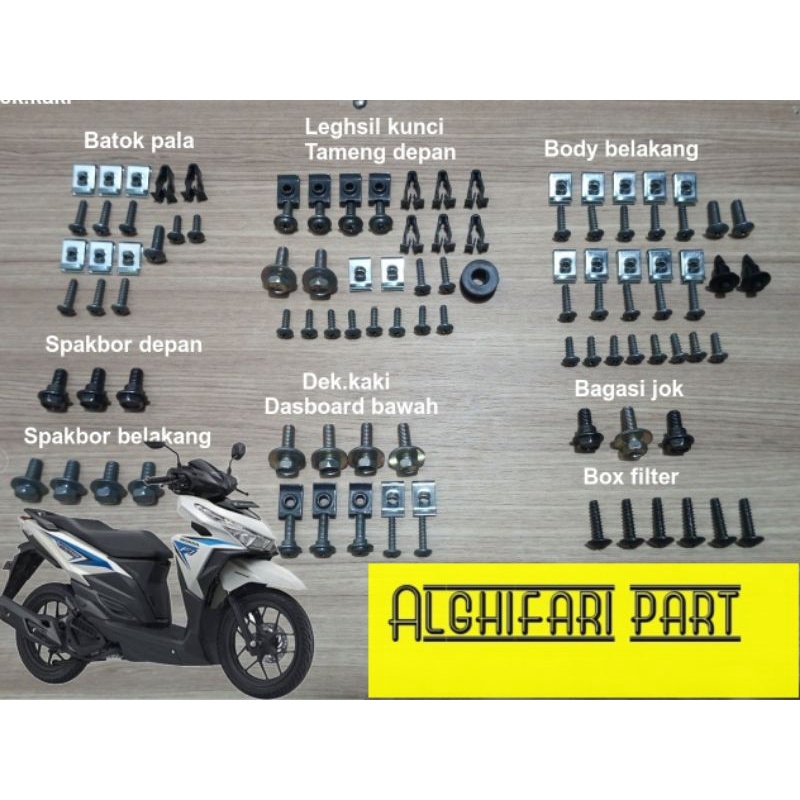 Baut Baud Full Set Halus Kasar Honda Vario 125 Vario 150 Old Led 2015 2016 2017