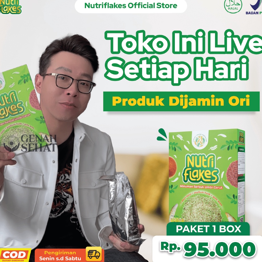 

Murah Nutriflakes Sereal Umbi Garut Asam Lambung Ampuh Mengatasi Asam Lambung Gerd Maag 1 Box M95