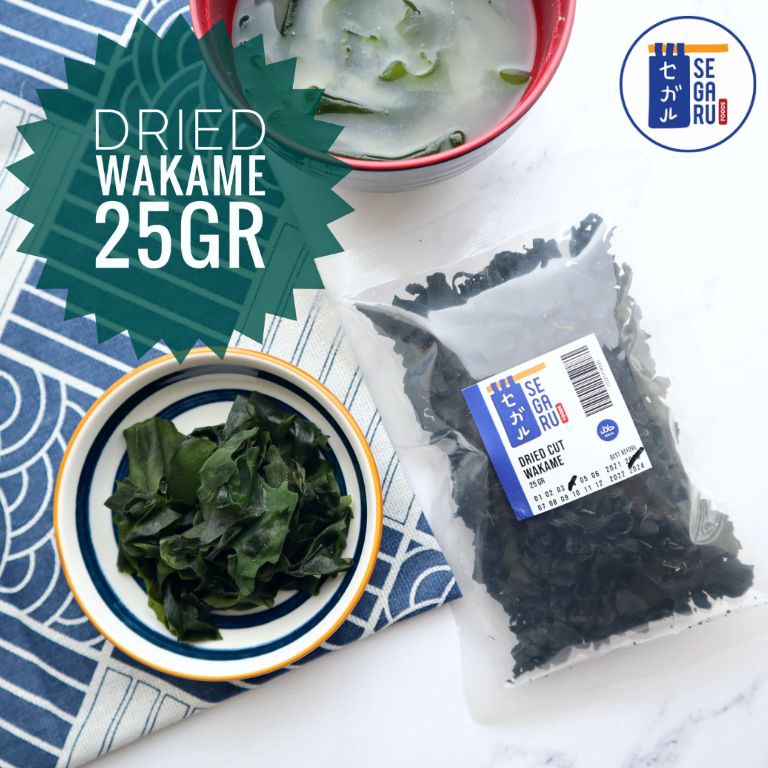 

kkKirim Langsung Dried Cut Wakame Rumput Laut Kering Untuk Ramen Udon Miso 25 Gr A34