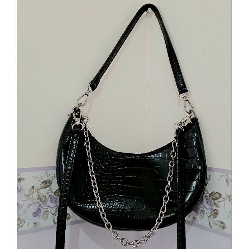 TAS RUBI CROCO BLACK ORI 100%