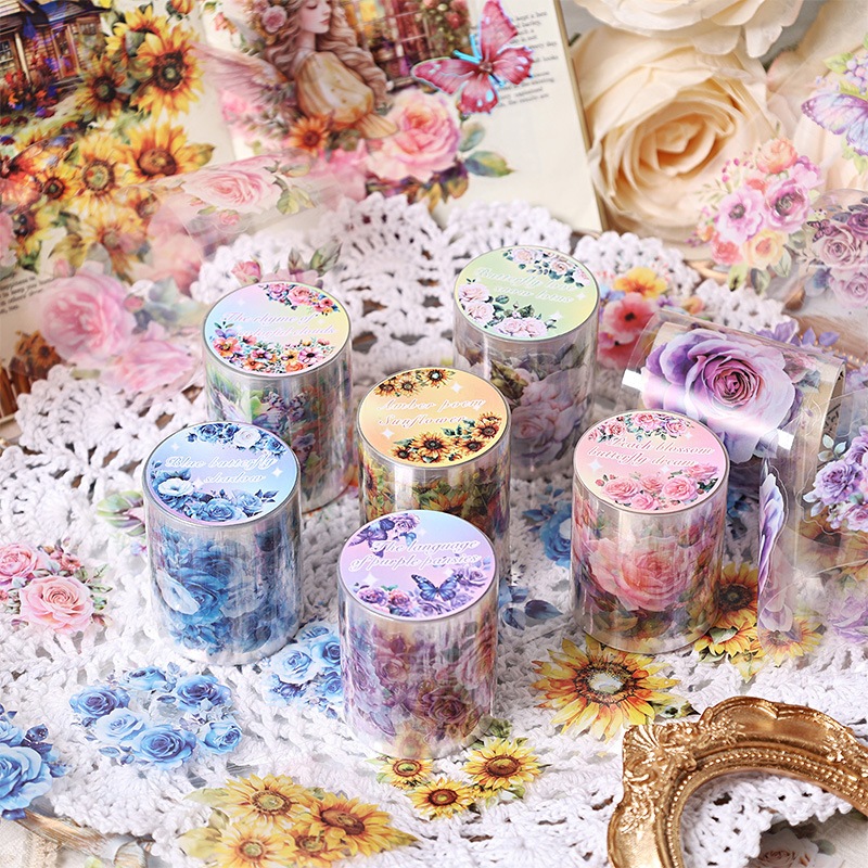 

STIKER FLORA BUNGA FLOWERS ROLL VINTAGE AESTHETIC STICKER IMPORT