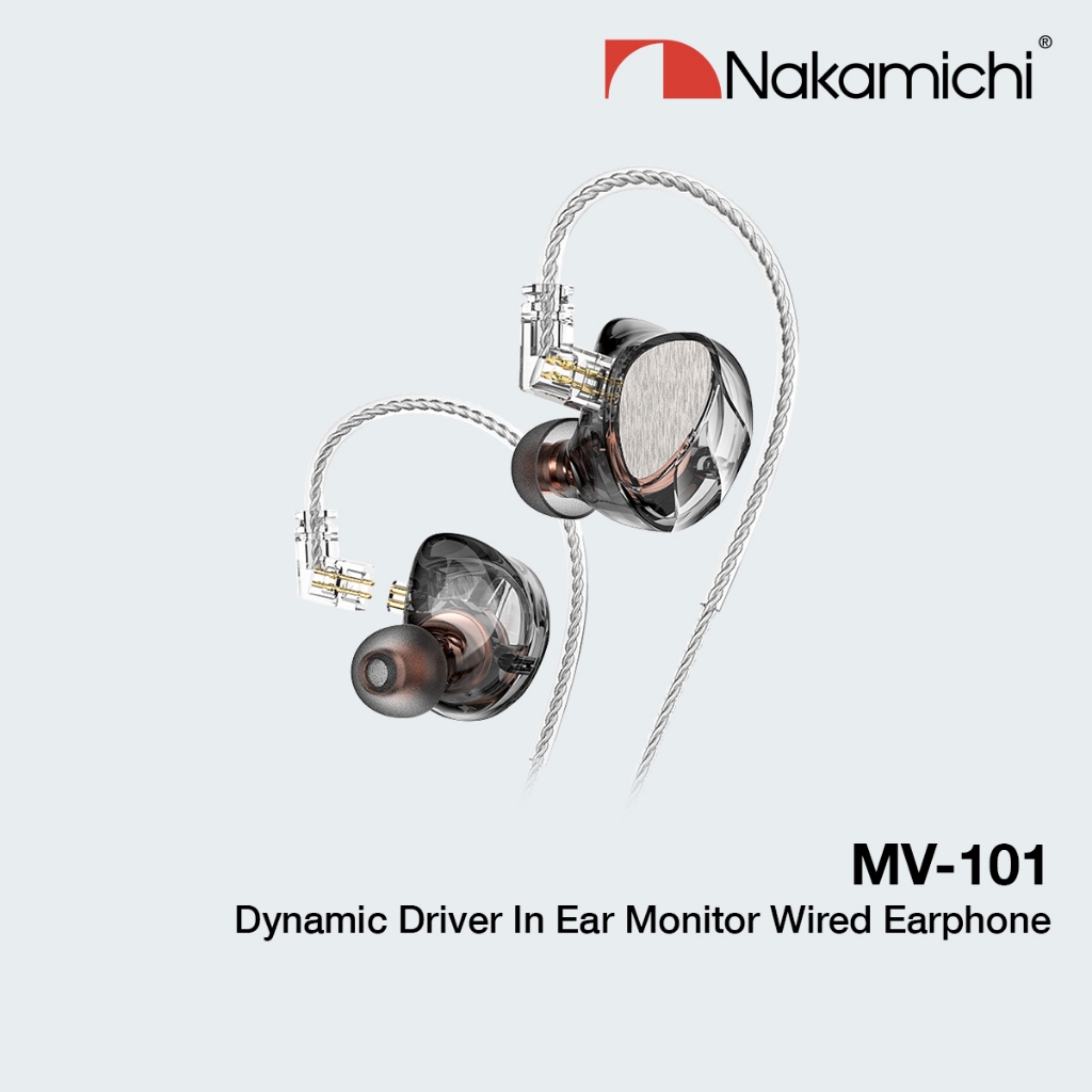 Nakamichi MV-101 Dynamic Driver In Ear Monitor Wired Earphone Mic IEM