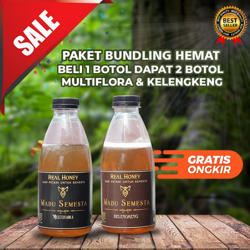 

[PROMO BELI 1 DAPAT 2] Madu Semesta Madu Murni 100% Asli Madu Kelengkeng 400gr + 400gr Multiflora