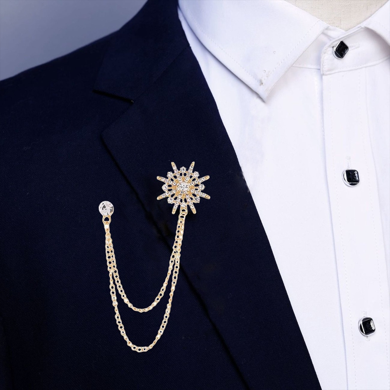 Lapel Pin Bros Butang Pin Baju Melayu Bros Pin Rantai Jas Rantai Baju Melayu Aksesoris Pin Lencana