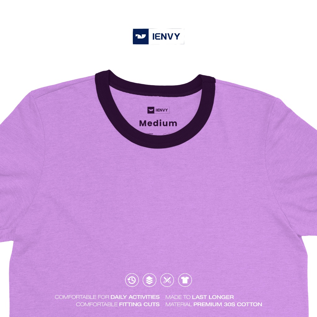 ienvy Kaos Baju Polos Ring - Ungu Muda Ungu Tua