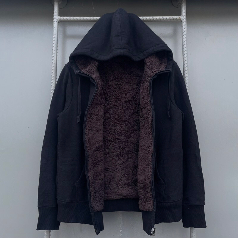 Hoodie Zipper Uniqlo Sherpa | second original