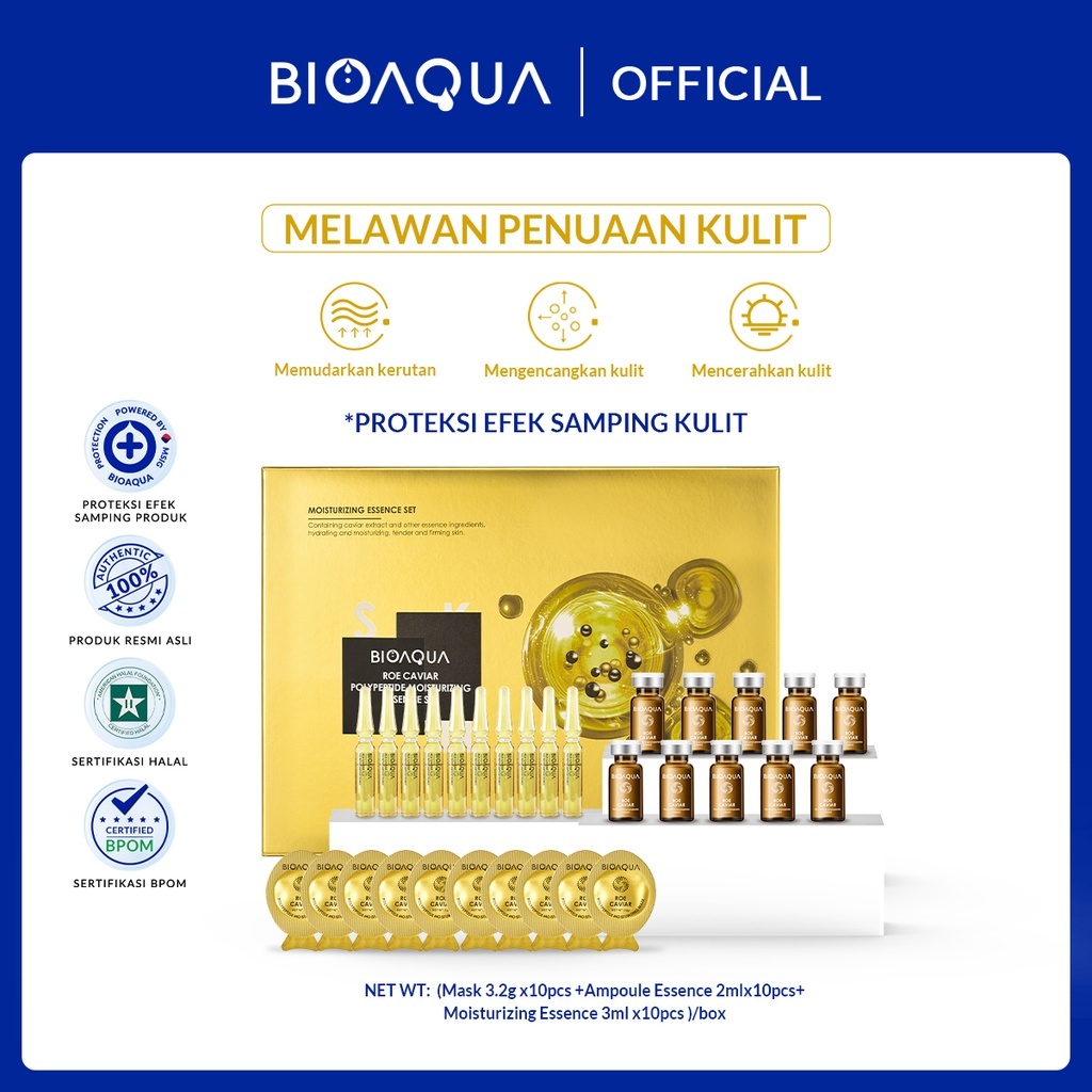Bioaqua Roe Caviar Set Polypeptide Moisturizing Essence Set BPOM