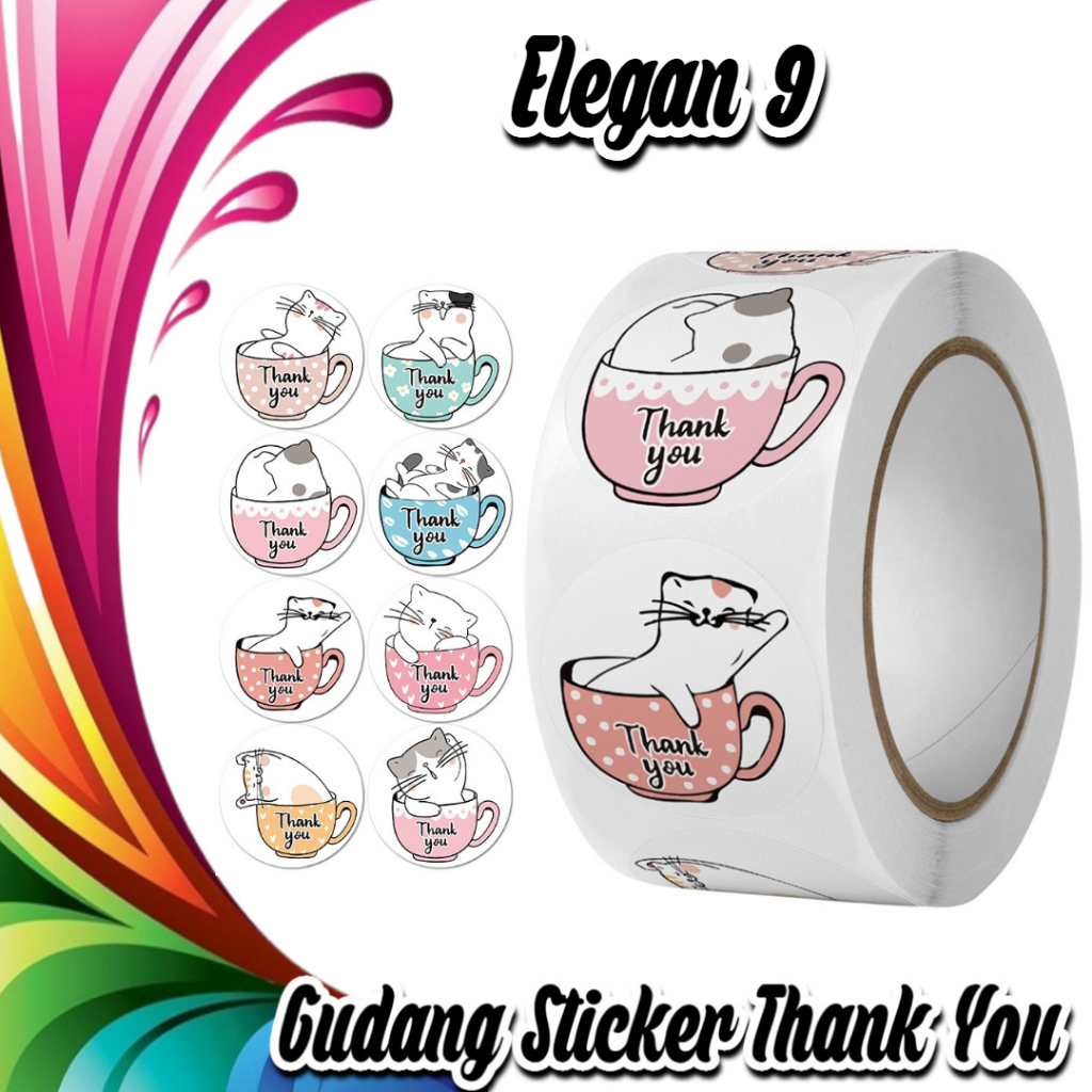 

STICKER THANK YOU STICKER TERIMA KASIH TINGGAL KUPAS & TEMPEL WARNA CERAH TAJAM (ELEGAN 9)