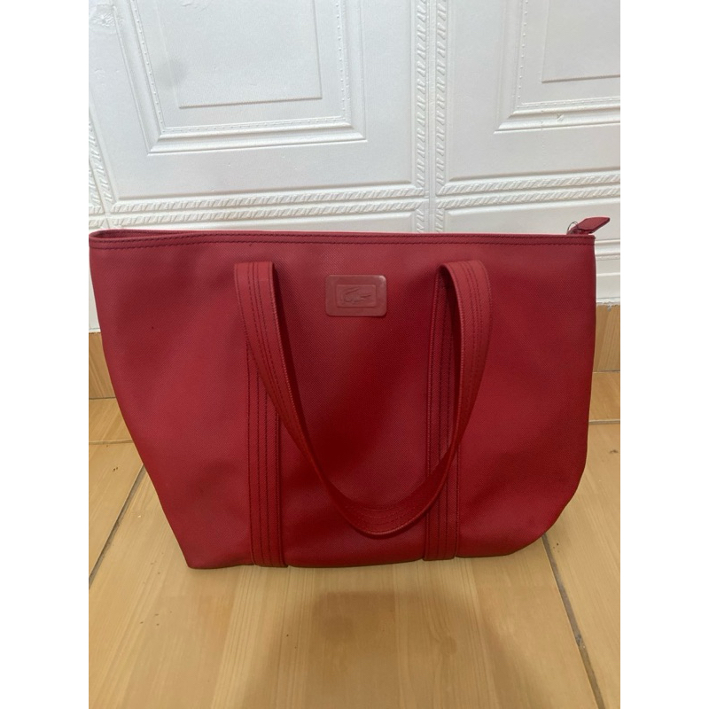 Preloved tas lacoste merah PASTI ORI murah