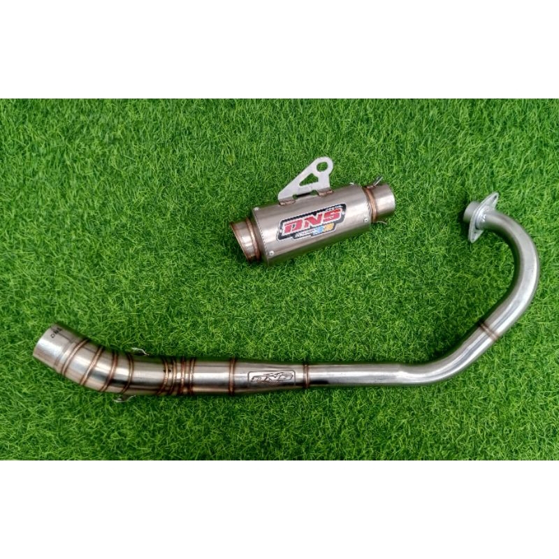 KNALPOT ORIGINAL DNS 33 SHORT Stainless KOMPETISI FFA 150-200cc LEHER PATEN NON SAMBUNGAN SATRIA FU 