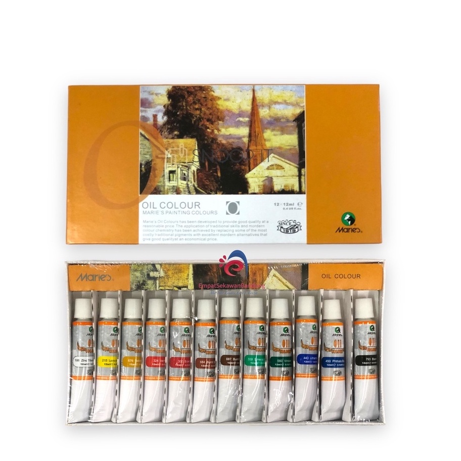 

Cat Minyak Maries 12 Warna E1386B Oil Colour Maries 12 Color Cat Minyak Lukis SHESB w T8O5