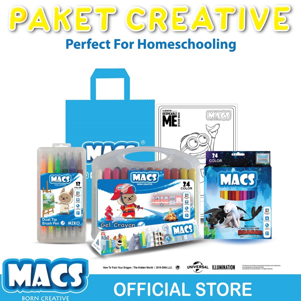 

Macs Paket Creative Paket Mewarnai Anak Pensil Warna Gel Crayon Pensil 2B Brush Pen Set n B1T4