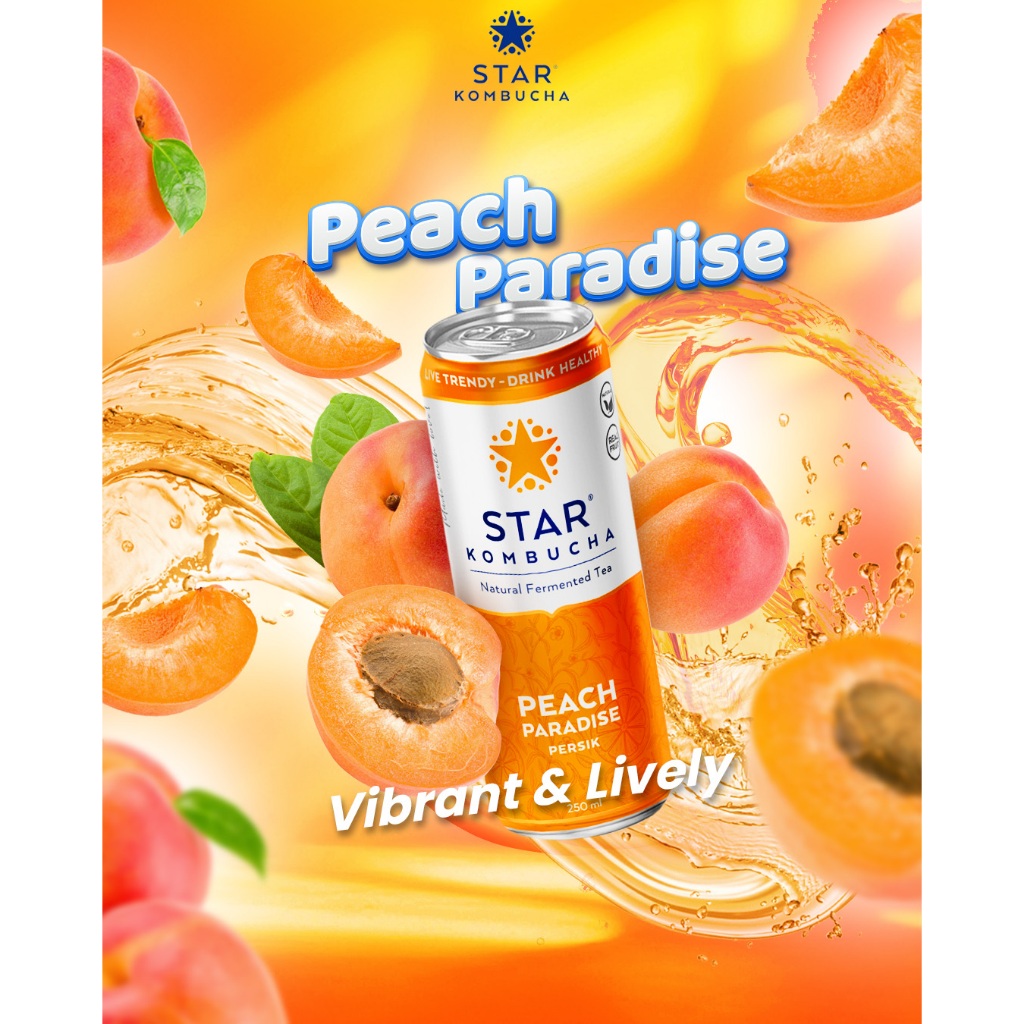 

STAR Kombucha Scoby Minuman Teh Sehat Probiotik Sari Buah Asli Peach Paradise 250ml