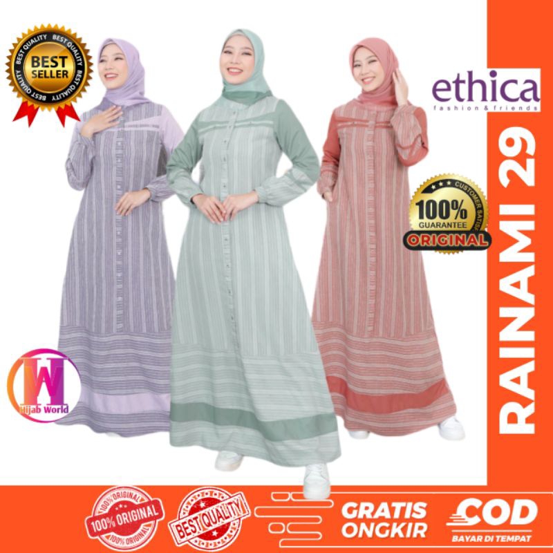 Gamis ETHICA RAINAMI 29 Original / Gamis Ethica 2024 / Gamis Simple Elegan / Gamis Modern / Dress Ca
