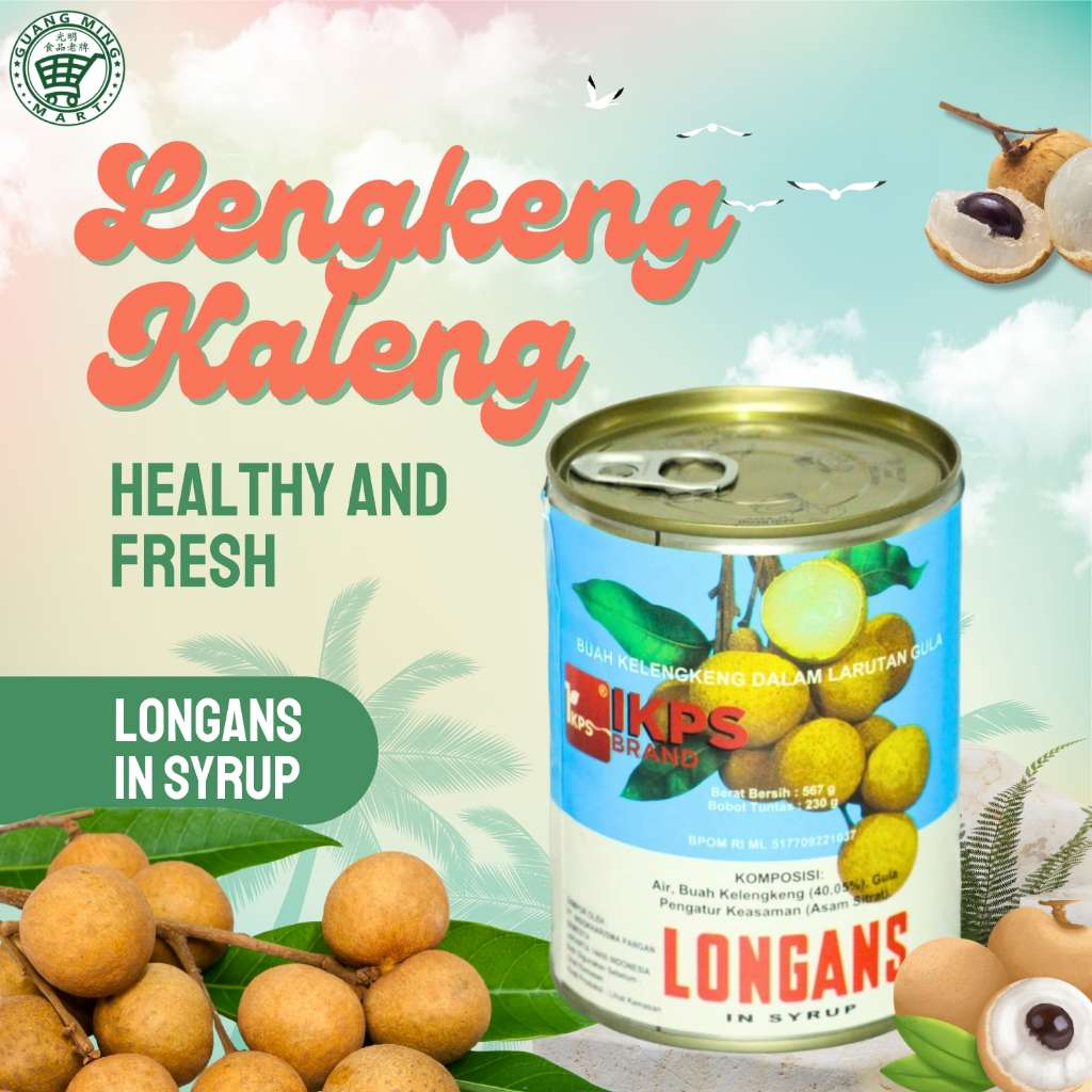 

Longan Kaleng IKPS 567 gram / Longans in syrup / Lengkeng Kaleng