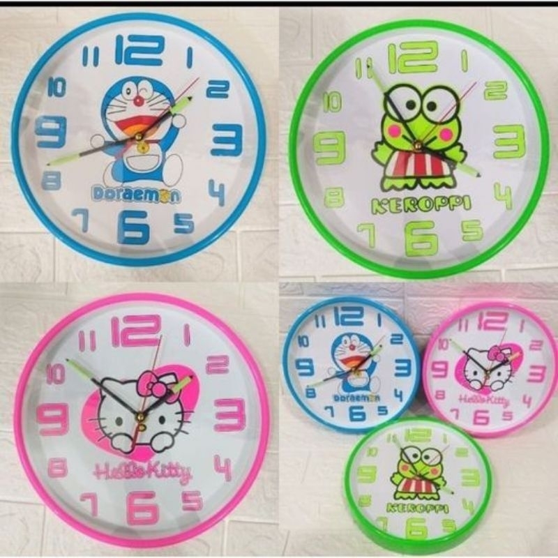 Jam Dinding Ogana Karakter Glow In The Dark/Jam Dinding menyala di malam hari/Jam Dinding Ogana 30cm