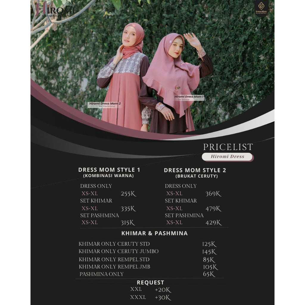 Hiromi Dress Set Pashmina by Emka Hijab