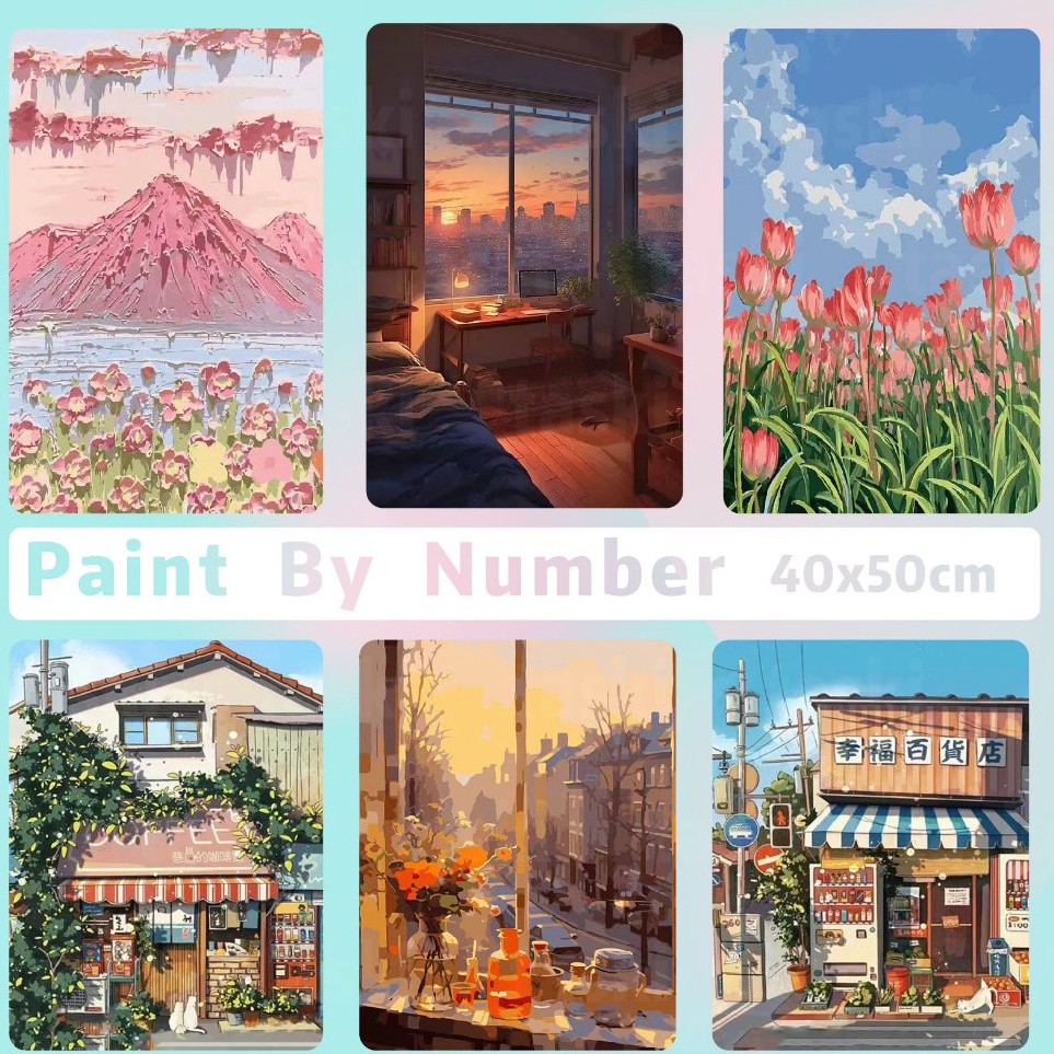 

With Frame Paint By Number Set 4 x 5 cm Realism Edition DIY Painting Kit Numbers Lukis Canvas 4x5cm Melukis Nomor Numbering Kanvas Art Gambar Anak Dewasa Kids Adult Canvas Paint By Number Kit Digital Oil Painting DIY Paint By Number f X2I3