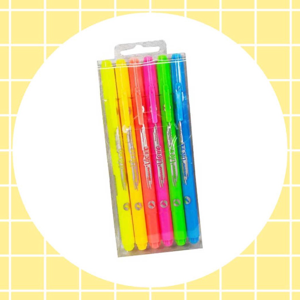

Standard Lite Me Dual Tip Isi 6 pcs Mix Color Highlighter Text Marker Penanda Warna u V8T2