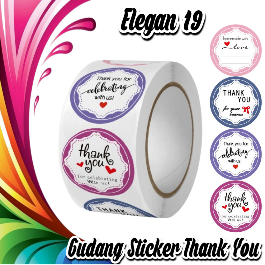 

STICKER THANK YOU STICKER TERIMA KASIH TINGGAL KUPAS & TEMPEL WARNA CERAH TAJAM (ELEGAN 19)