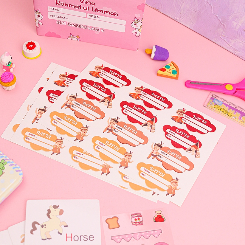 

Ay00! Stiker Label Buku Aesthetic Simple isi 48 pcs Custom bisa ditulis pakai pulpen / pensil