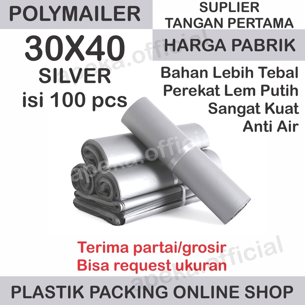 

Plastik Polymailer Polymer Polimer Packingan Online Shop Amplop Plastik Packing Olshop SILVER ABU ABU 3X4 CM isi 1 pcs f N1U2