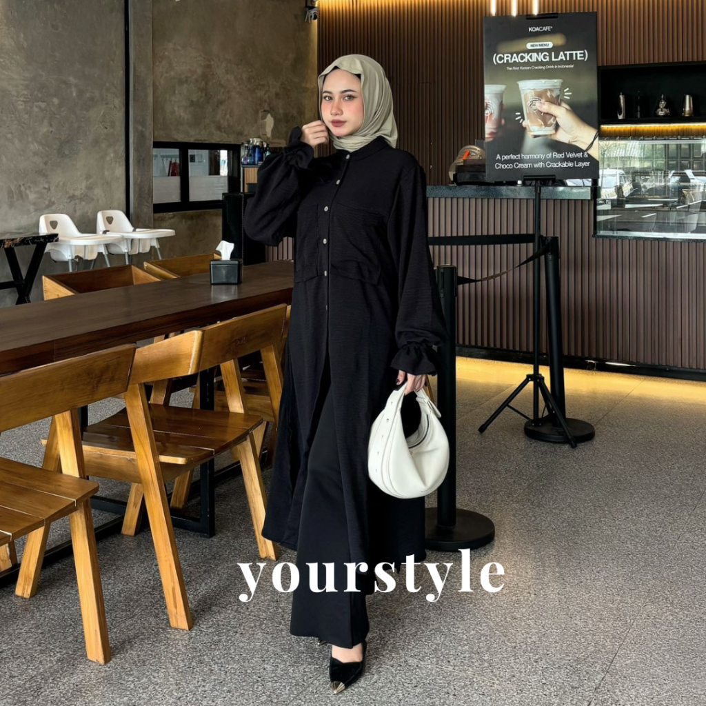 Nada Tunik Kekinian / Baju Atasan Wanita Crinkle / Long Tunik