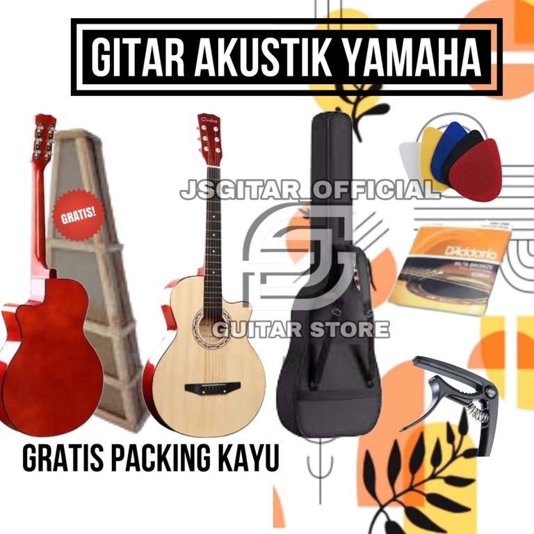 KODE G59A GITAR AKUSTIK PEMULA GITAR AKUSTIK YAMAHA FG225 BONUS TAS DAN PACKING KAYU