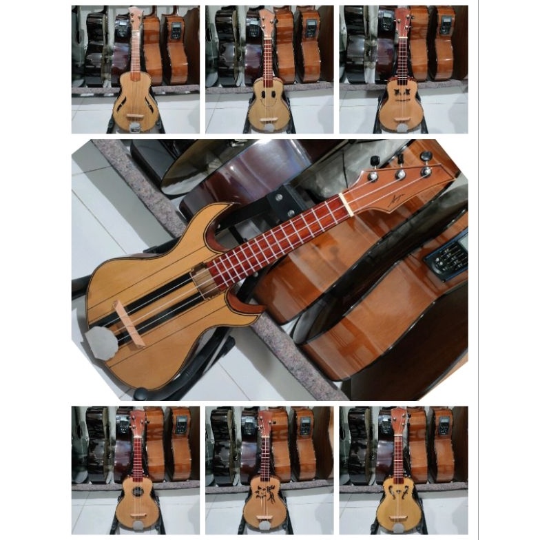 KODE M44V cod ukulele kulele cak cuk kentrung senar 3 dan 4 lubang biola bundar burung tipis pare ma