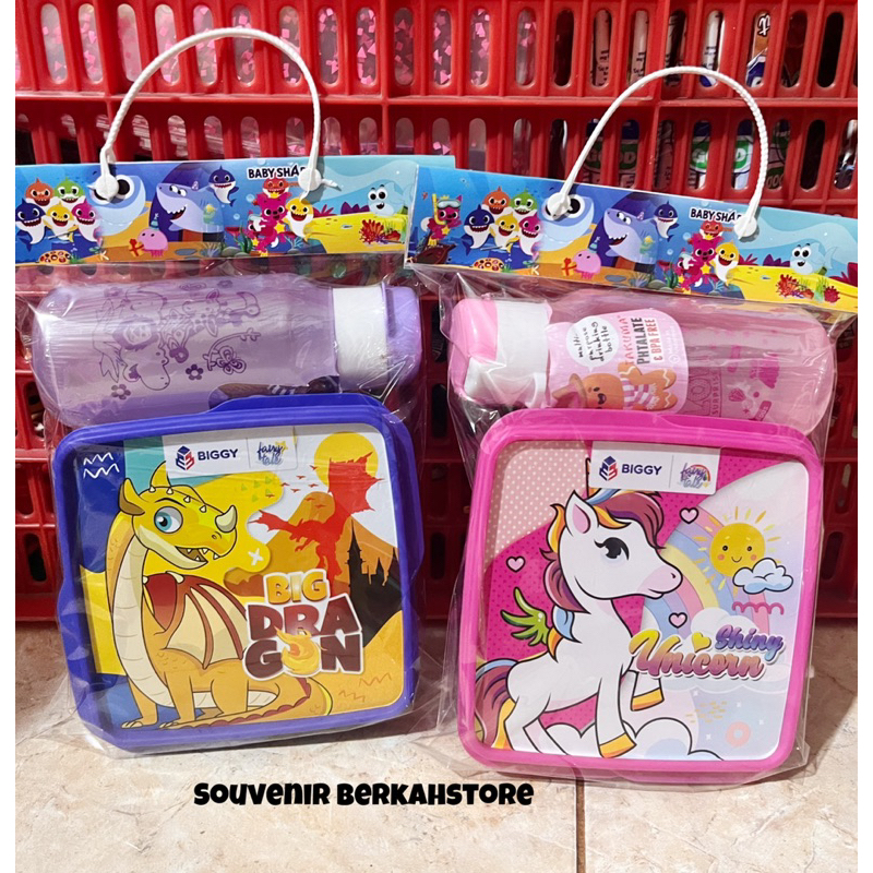 Souvenir ulang tahun parcel tempat makan & botol air minum grosir anak