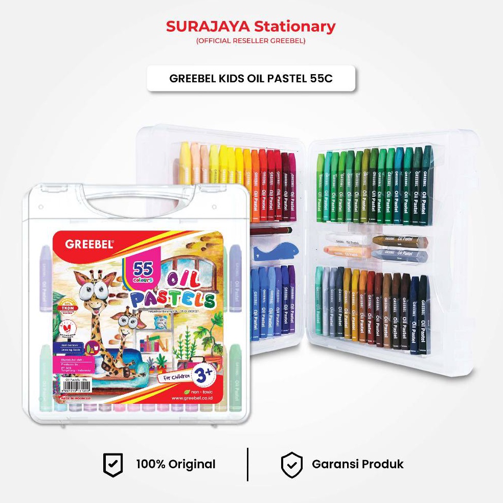 

CRAYON GREEBEL 55 WARNA CRAYON KIDS OIL PASTEL KRAYON GREEBEL m O8N8