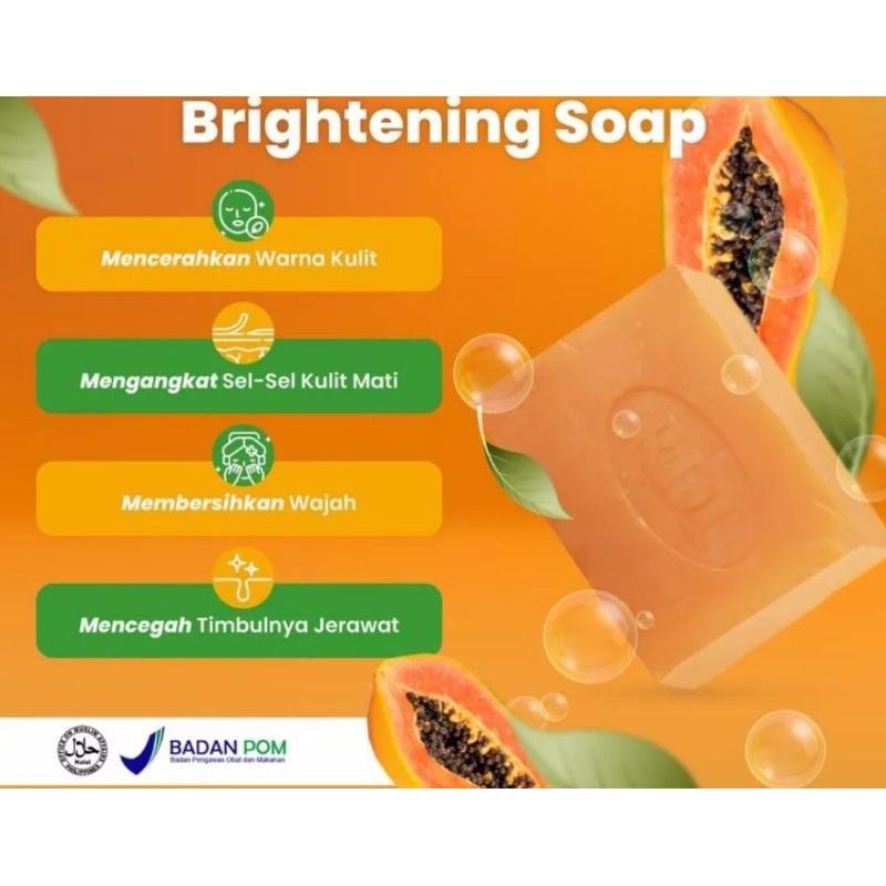 sabun papaya RDL 135 gram sabun pepaya whitening soap