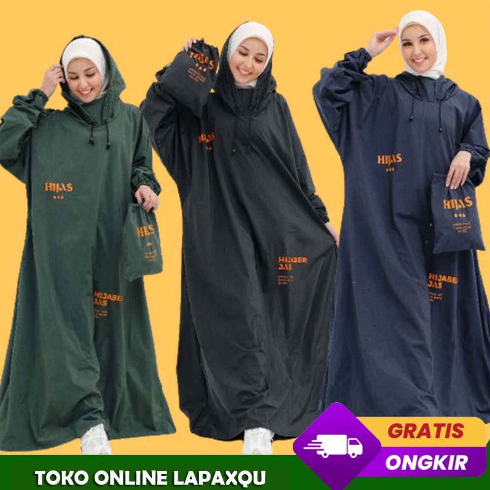 KODE F9T Mantel Jas Hujan Gamis Muslimah Hijaz