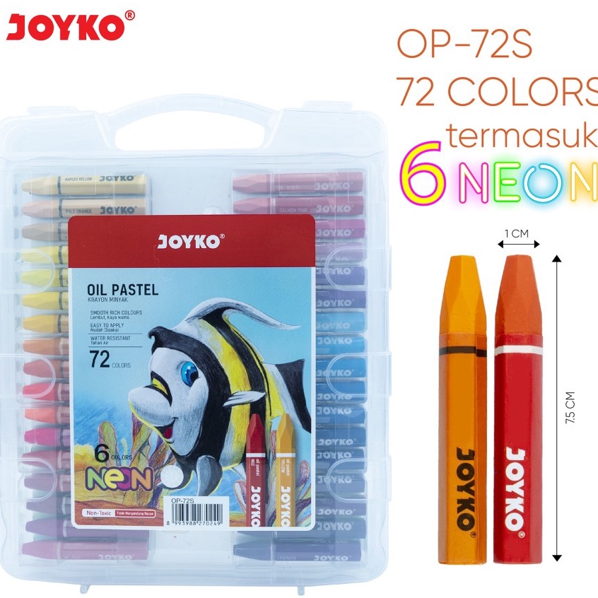 

Crayon Oil Pastels Joyko OP72S 72 Warna k V2I9